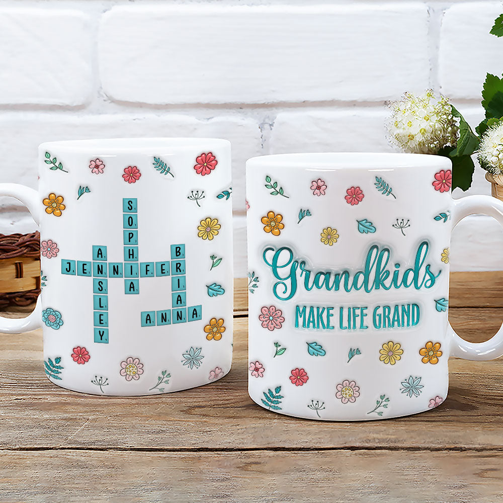 Grandkids Make Life Better - Personalized Custom 3D Inflated Effect Mug