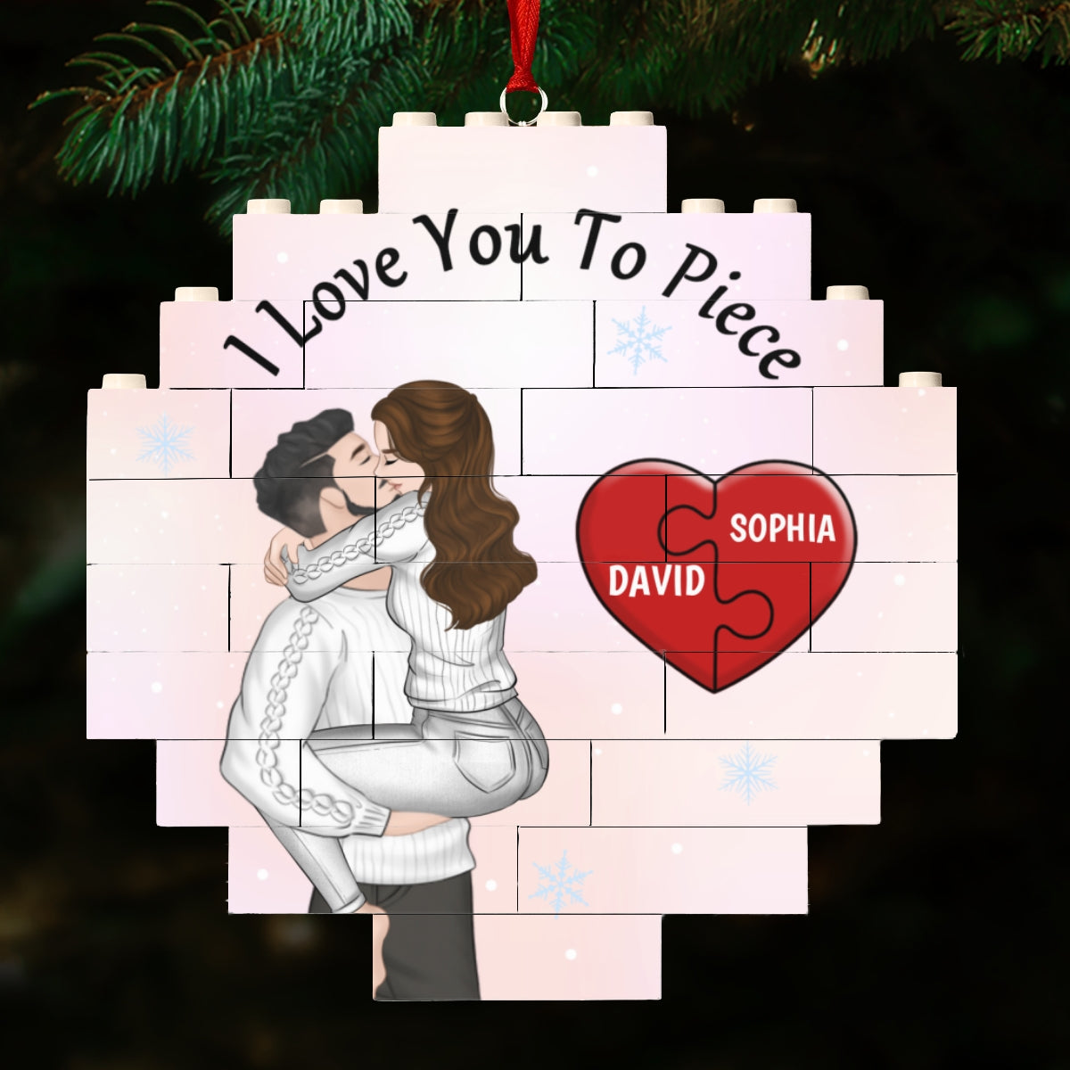 Love You To Piece - Personalized Custom Puzzle Ornament