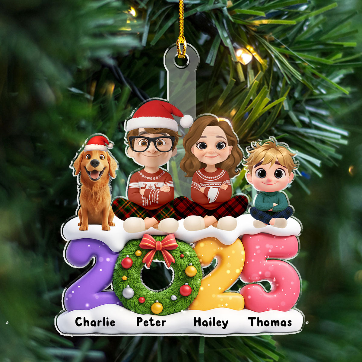 Our Christmas Our Love Family - Personalized Custom Acrylic Ornament
