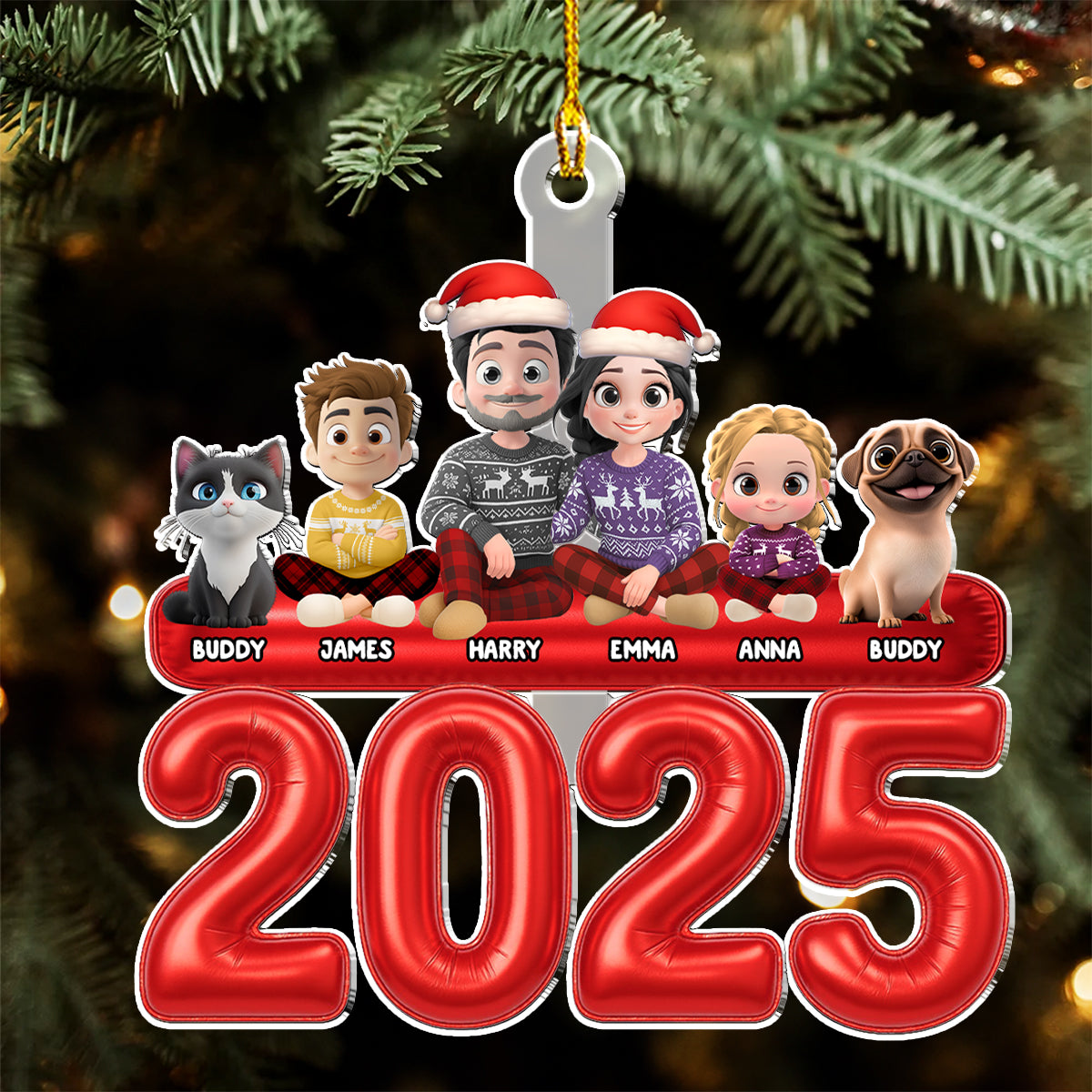 Us And Our Kid Pet - Personalized Custom Acrylic Ornament