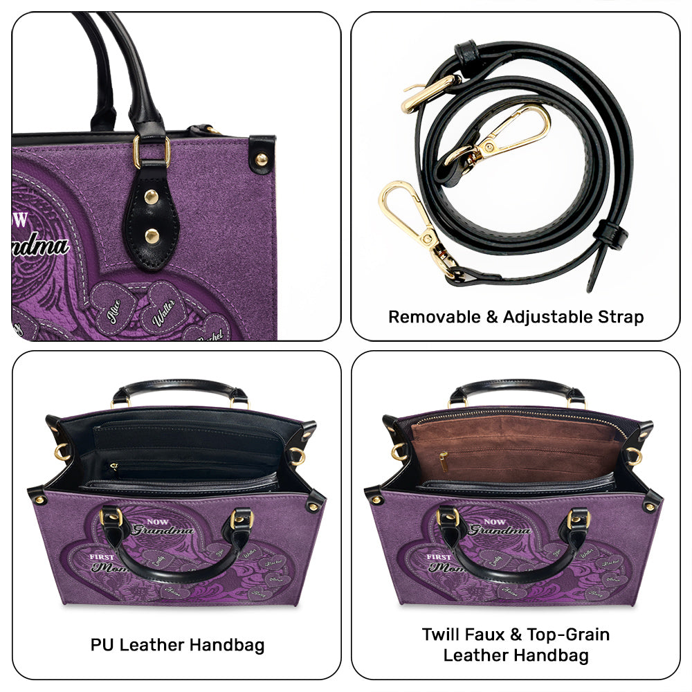 First Mom Now Grandma - Personalized Custom Leather Bag