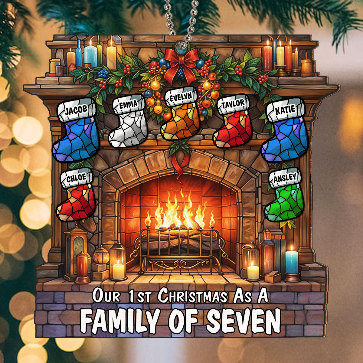 As A Family Of - Personalized Custom Suncatcher Ornament