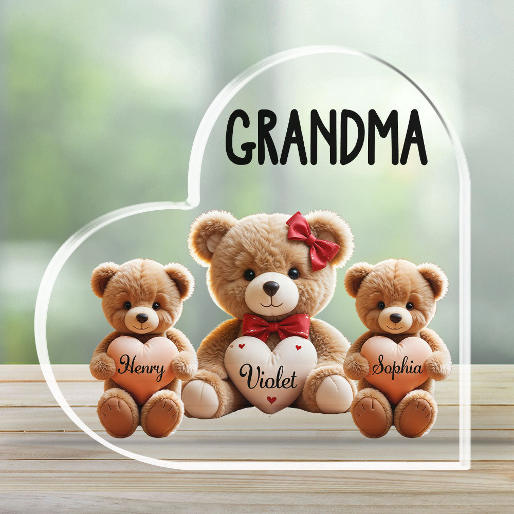 Grandma Bear With Love Children - Personalized Custom Acrylic Plaque