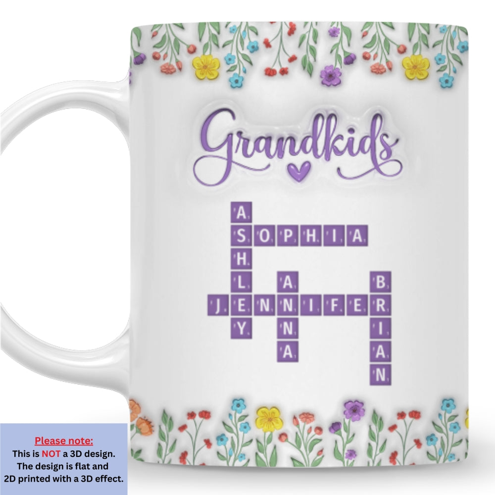 Love My Grandkids Crossword - Personalized Custom 3D Inflated Effect Mug