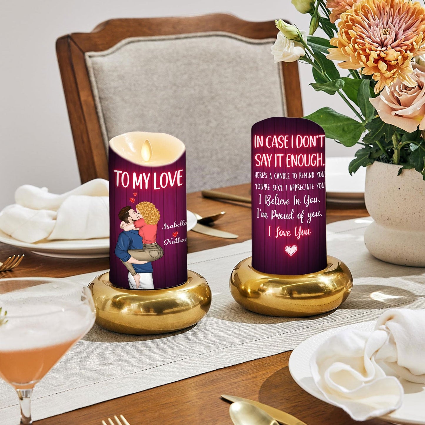 To My Love - Personalized Custom LED Candle