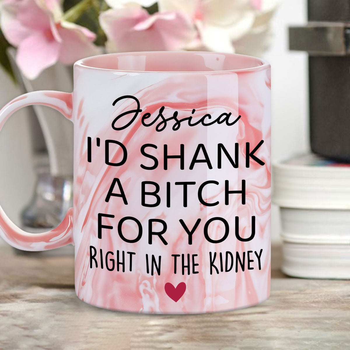 I Shank For You - Personalized Custom Pink Marble Mug