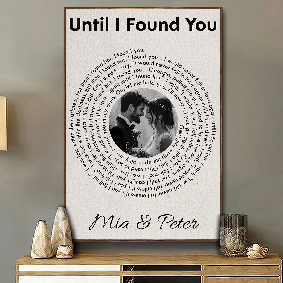 Custom Couple Photo And Favorite Spiral Song Lyrics - Personalized Custom Poster