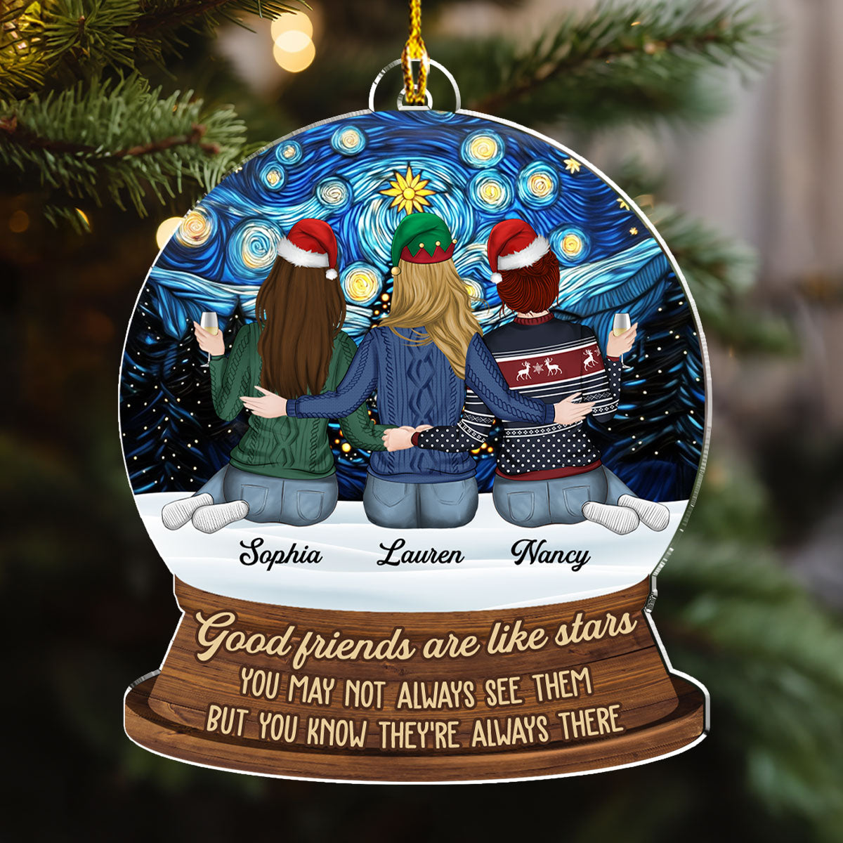 Good Friends Are Like Stars - Personalized Custom Acrylic Ornament