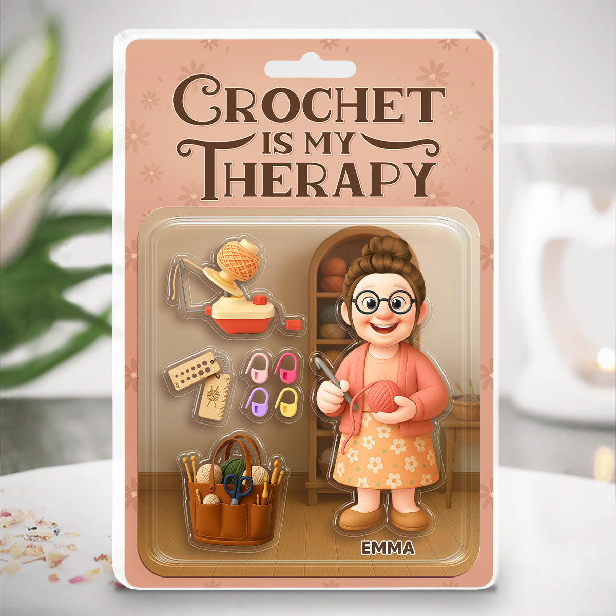 Crocheting Grandma - Personalized Custom Acrylic Plaque