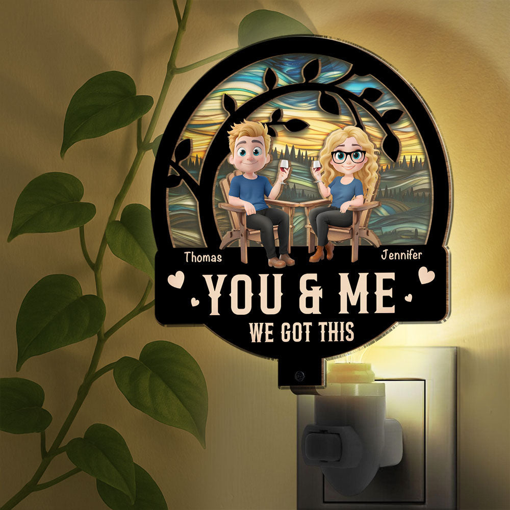 You And Me Got This - Personalized Custom Wood And Acrylic Night Light