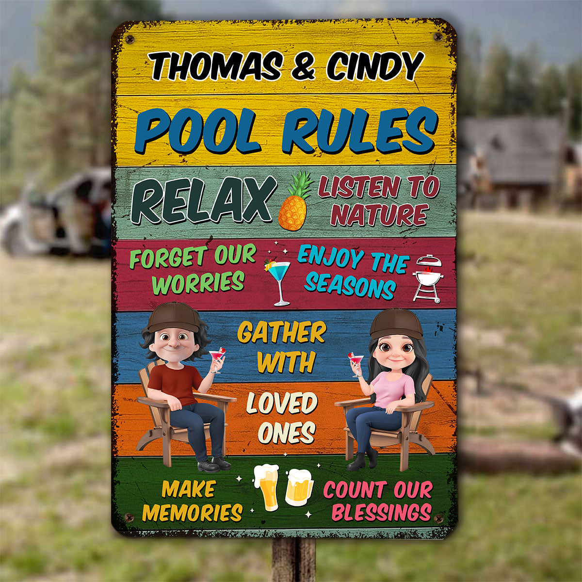 Summer Time - Personalized Custom Metal Sign