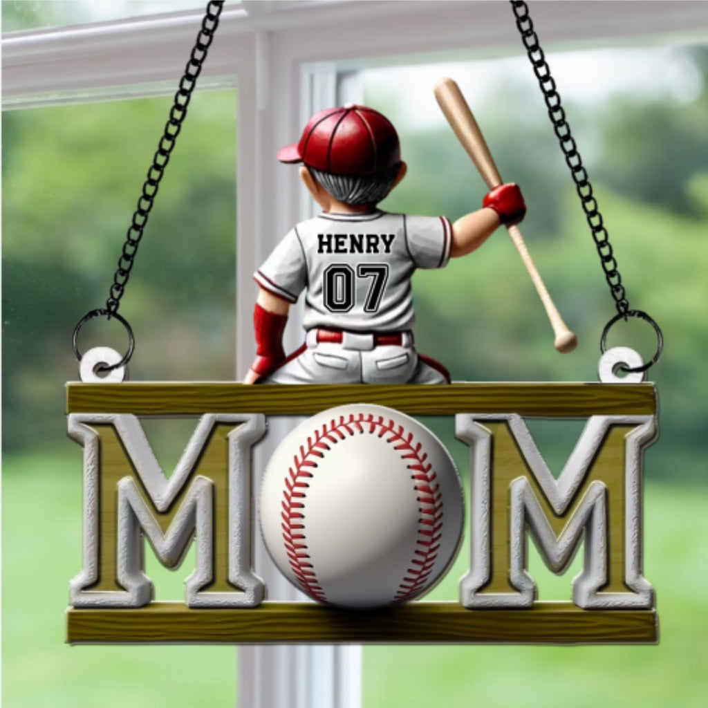 Baseball Life, Mom Pride - Personalized Custom Suncatcher