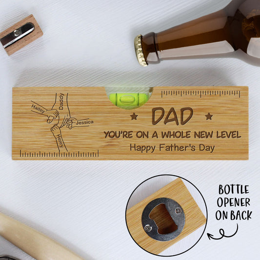 As Dads Go, You Are Different - Personalized Custom Engraved Wooden Spirit Level Bottle Opener