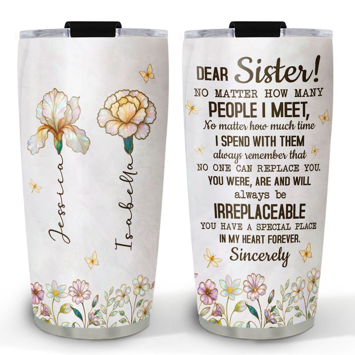 Sister Forever In My Heart - Personalized Custom Tumbler
