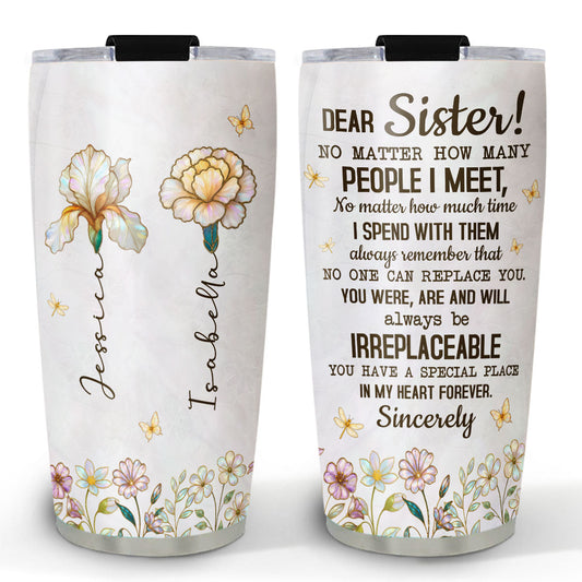 Sister Forever In My Heart - Personalized Custom Tumbler