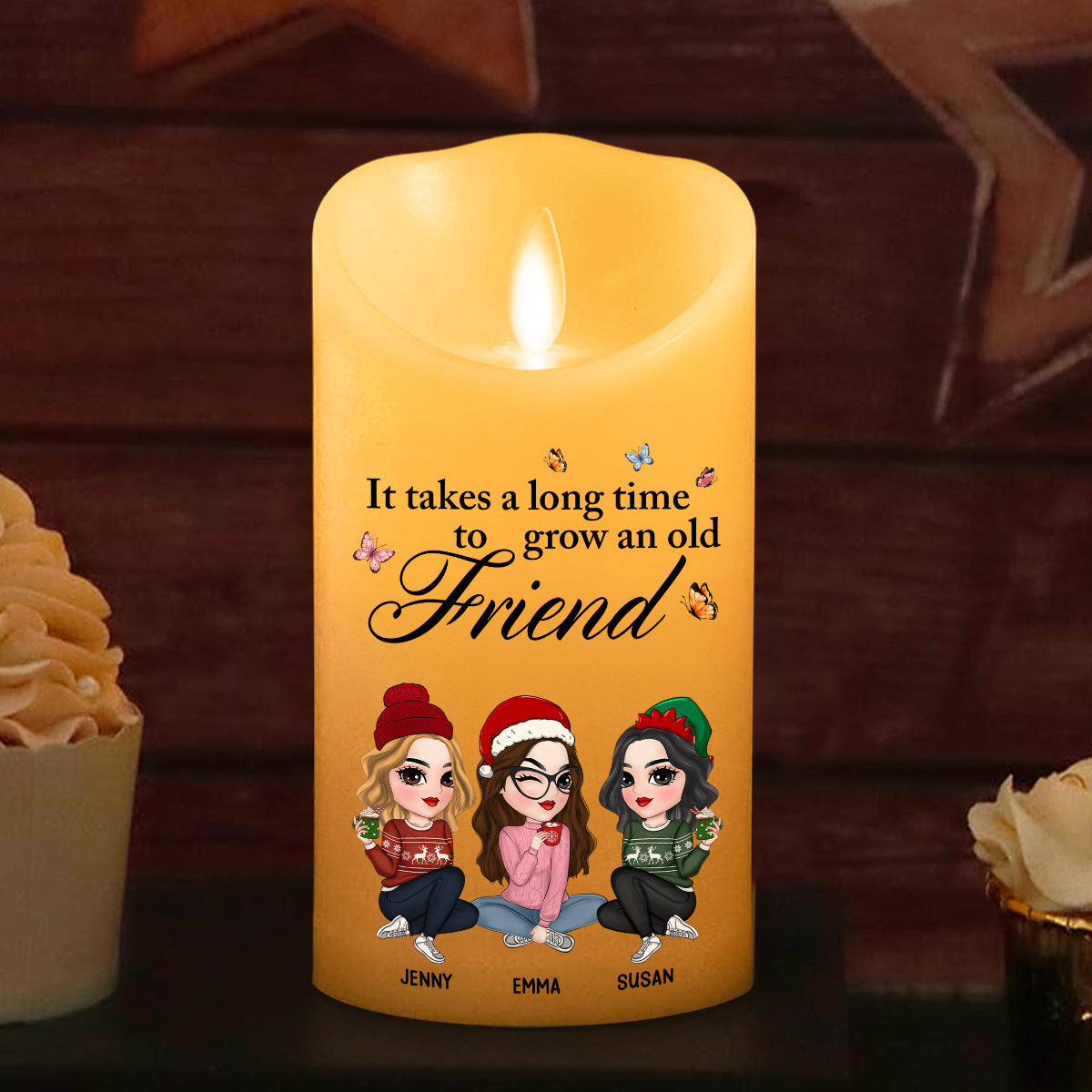 Grow An Old Friend - Personalized Custom LED Candle