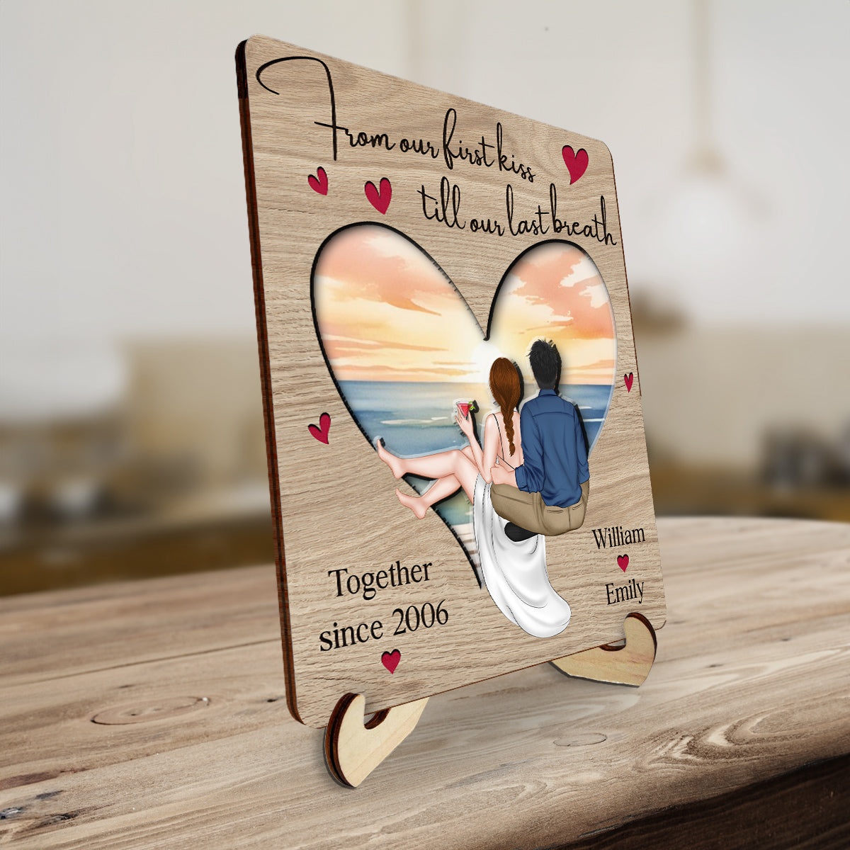 You And Me Till The End - Personalized Custom Wooden Plaque