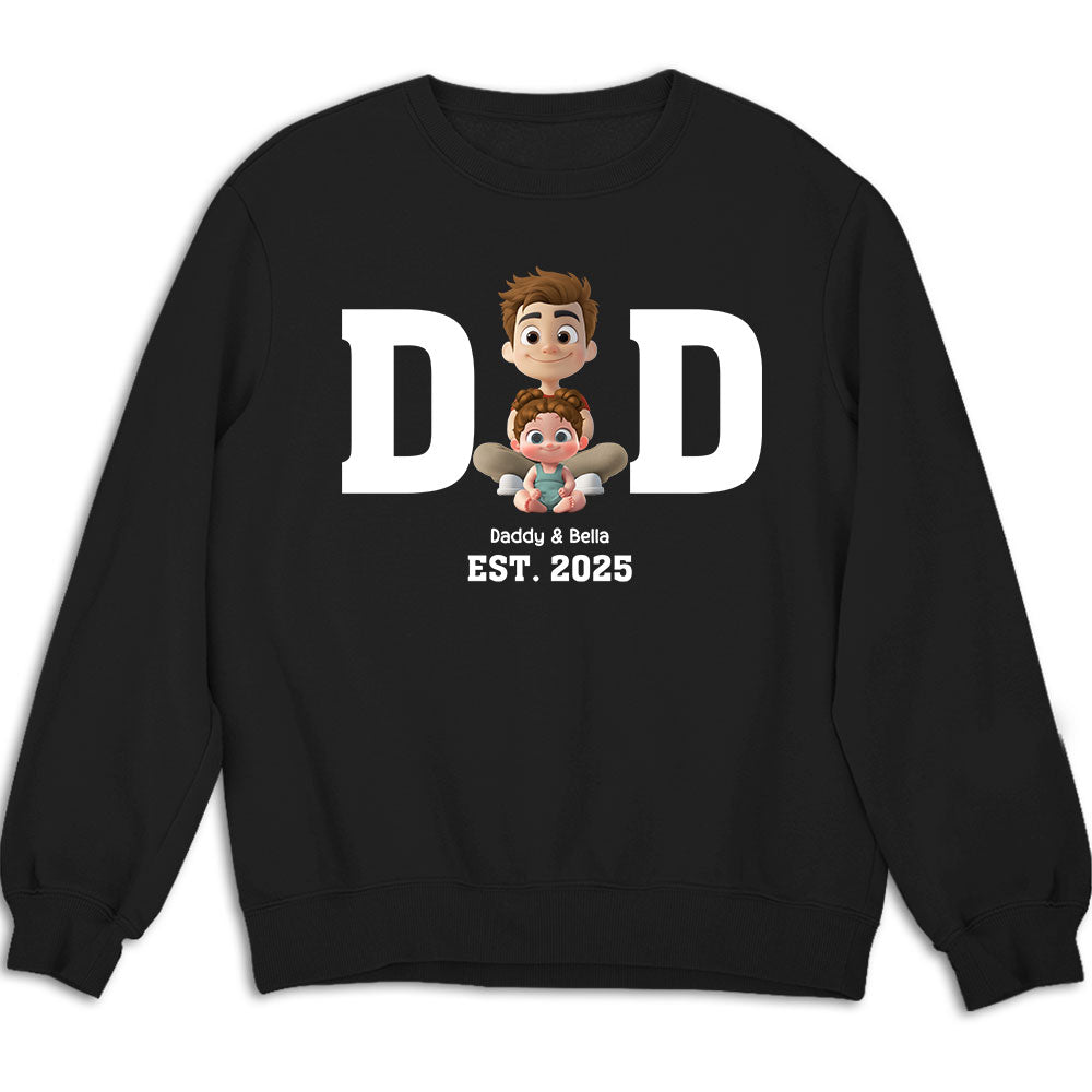 Happy Kids With Dad - Personalized Custom Shirt