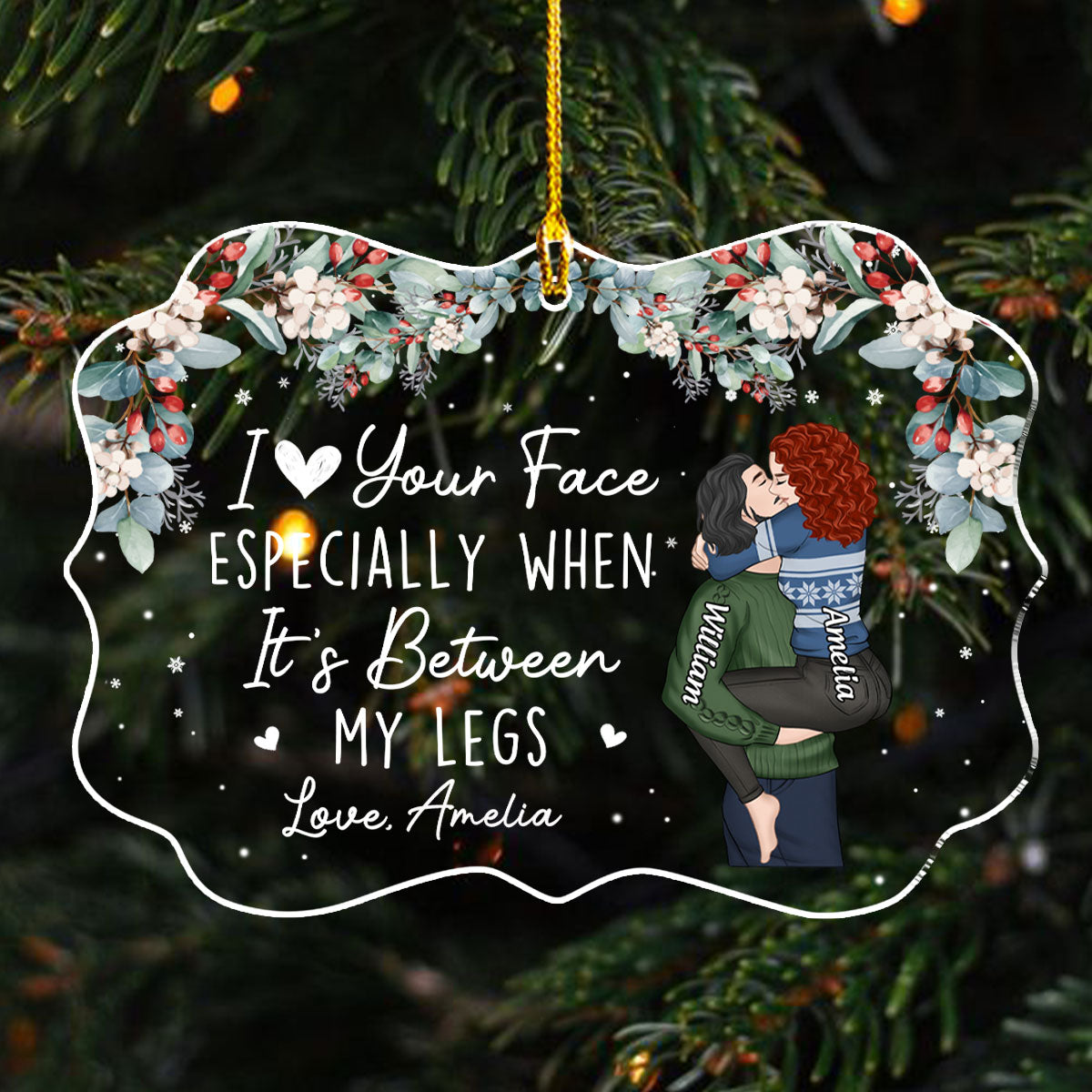 I Love Your Face - Personalized Custom Acrylic Ornament