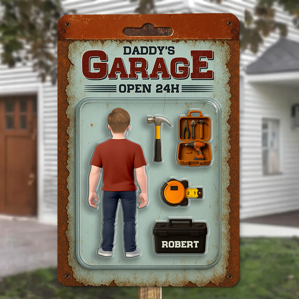 Garage Of Dad - Personalized Custom Metal Sign