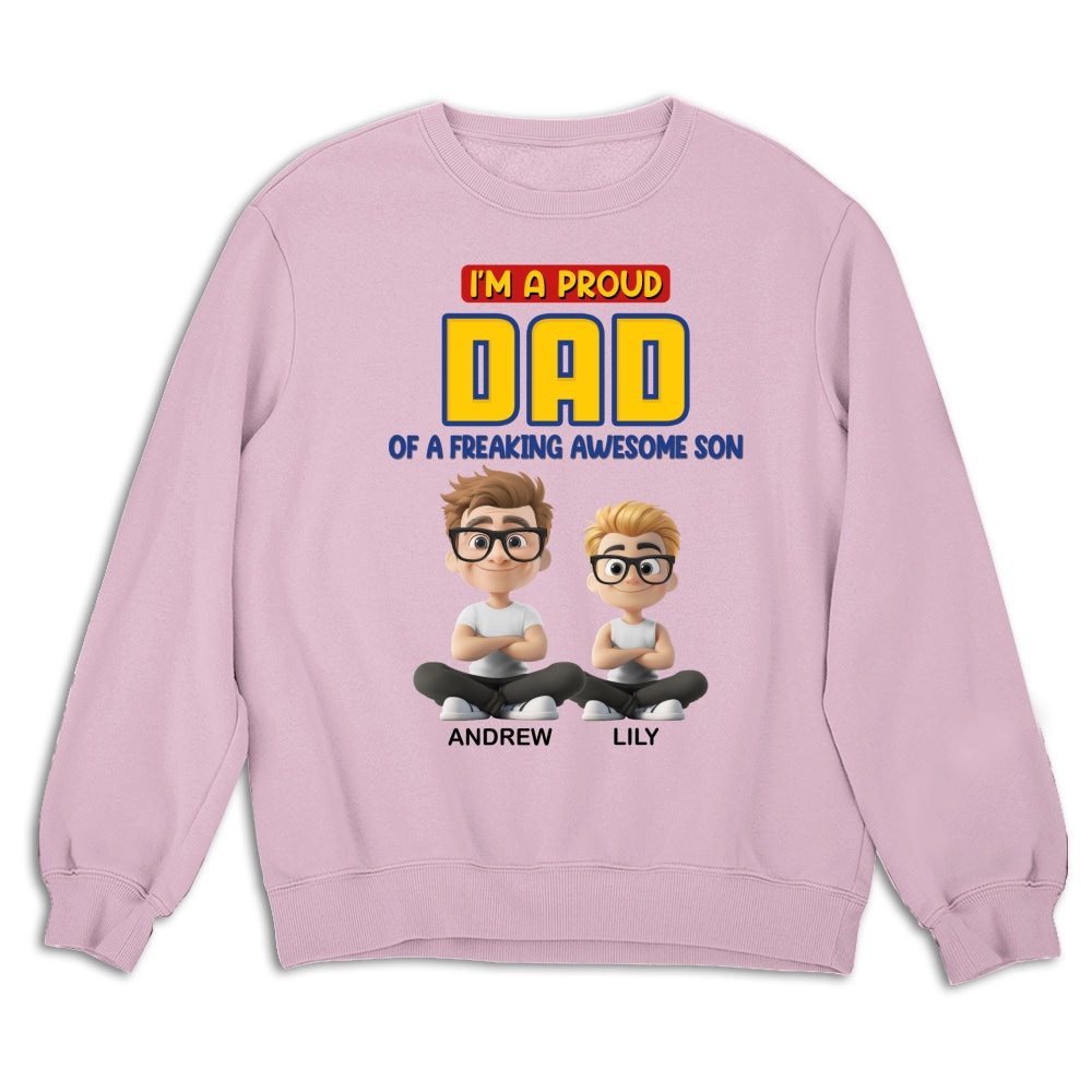 A Proud Dad of A Freaking Awesome Child - Personalized Custom Shirt