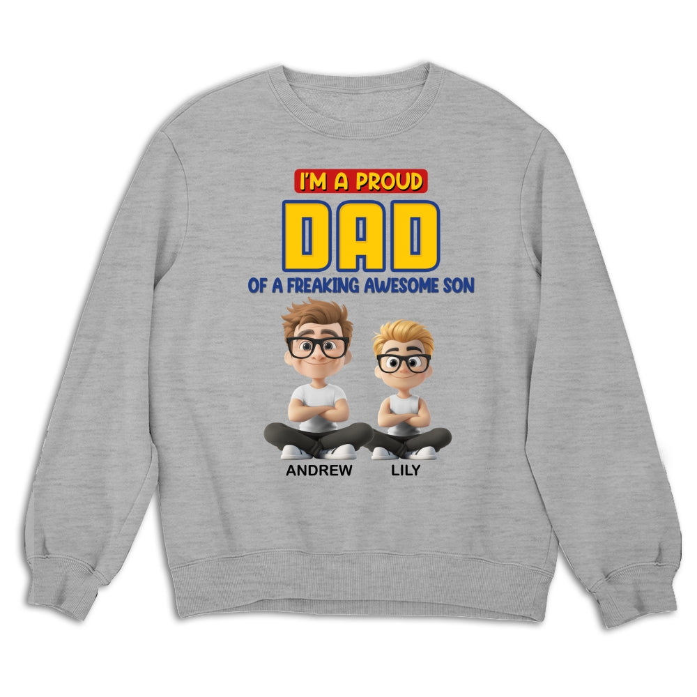 A Proud Dad of A Freaking Awesome Child - Personalized Custom Shirt