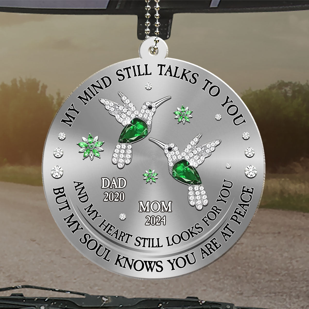 Cardinal Hummingbird My Mind My Heart My Soul - Personalized Custom Car Ornament