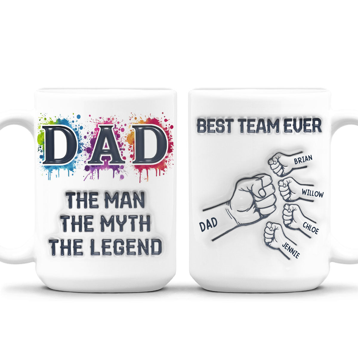 Papa We Love You - Personalized Custom 3D Inflated Effect Mug