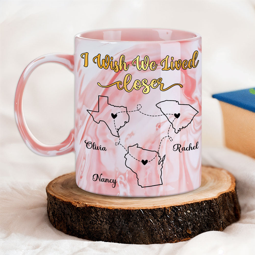 By My Side - Personalized Custom Pink Marble Mug