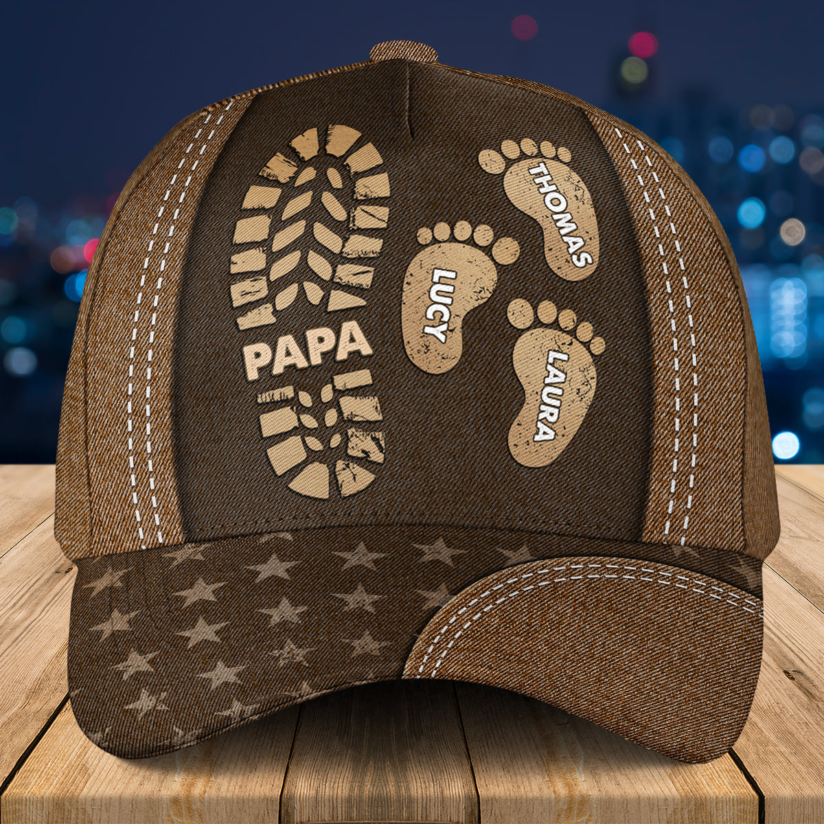 Follow Daddy Footsteps - Personalized Custom Classic Cap