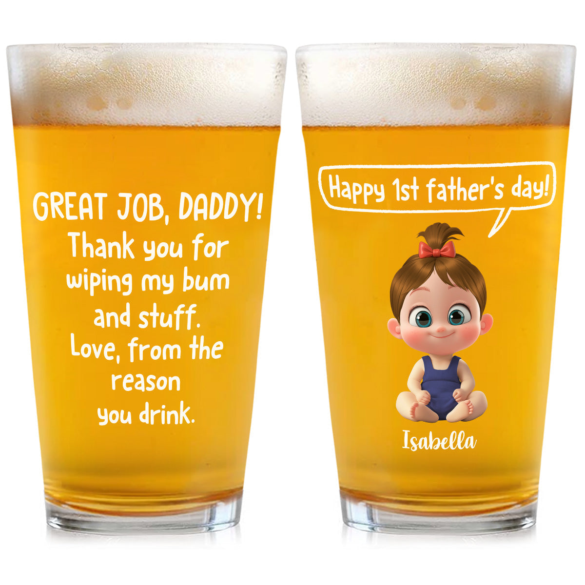 Great Job Daddy - Personalized Custom Beer Glass