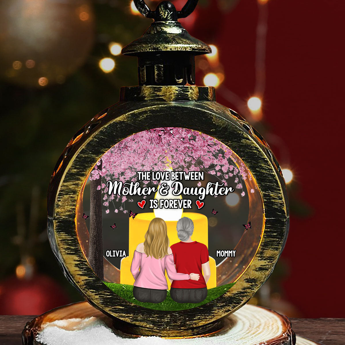 Mother And Daughters Share Forever - Personalized Custom Christmas Lantern
