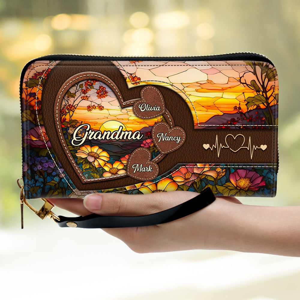 Sweethearts Of Grandma - Personalized Custom Leather Wallet