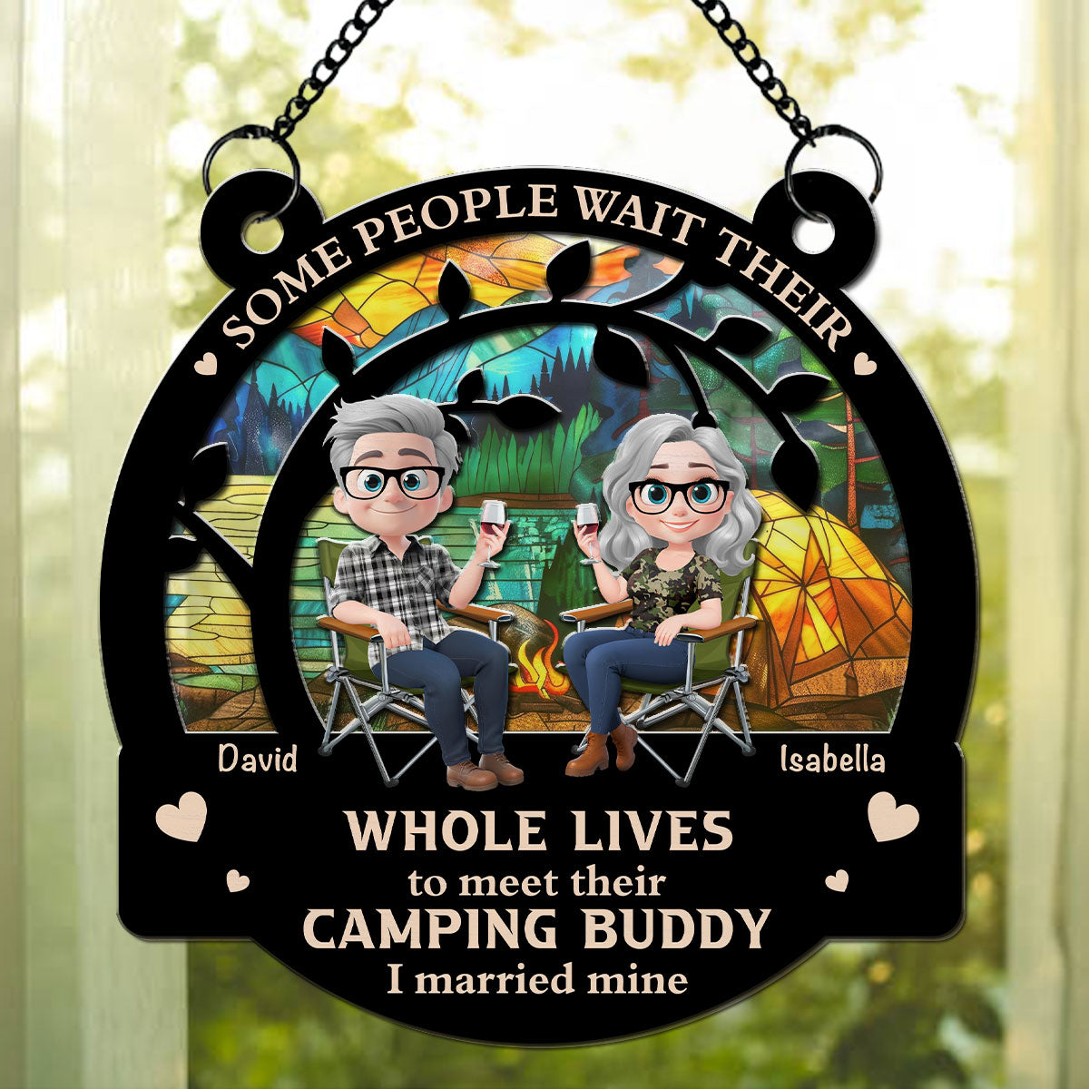 Campfires And Love With You - Personalized Custom Suncatcher