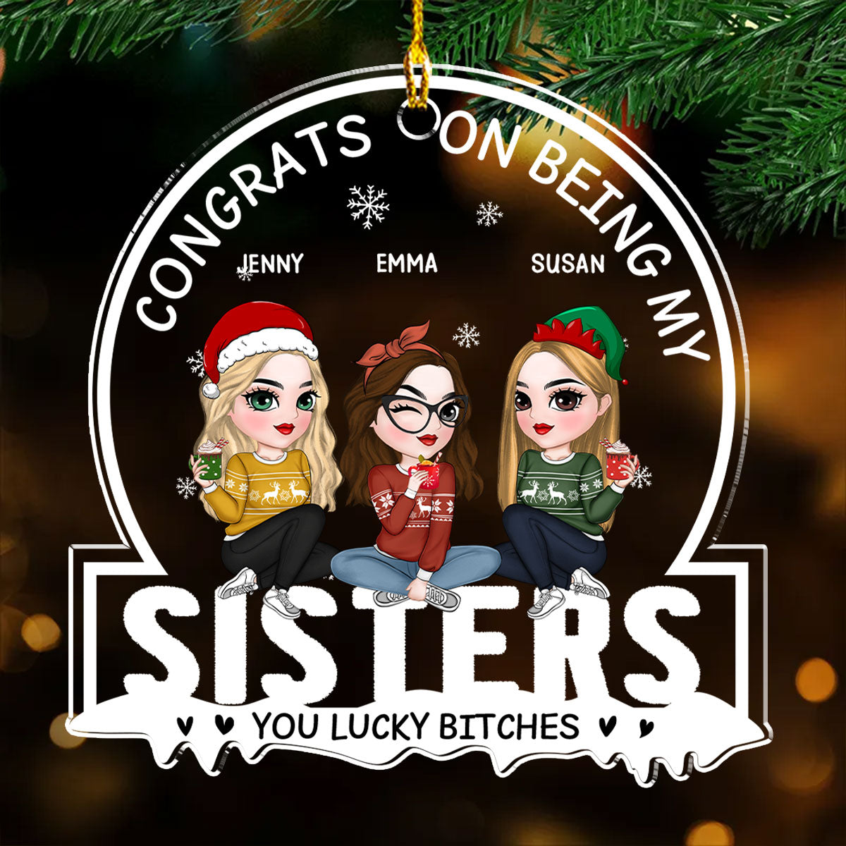Christmas Congrats On Being My Bestie - Personalized Custom Acrylic Ornament