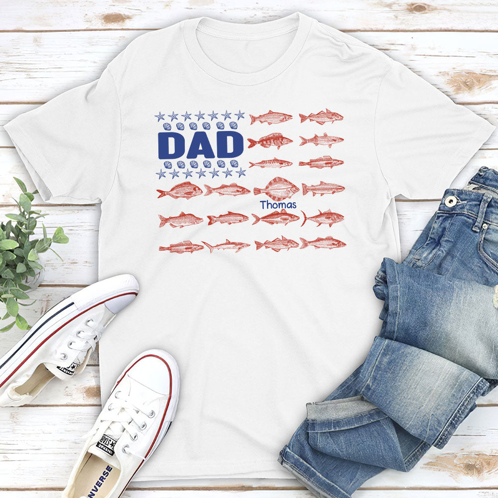 Fish and Sea Shells Papa - Personalized Custom Shirt