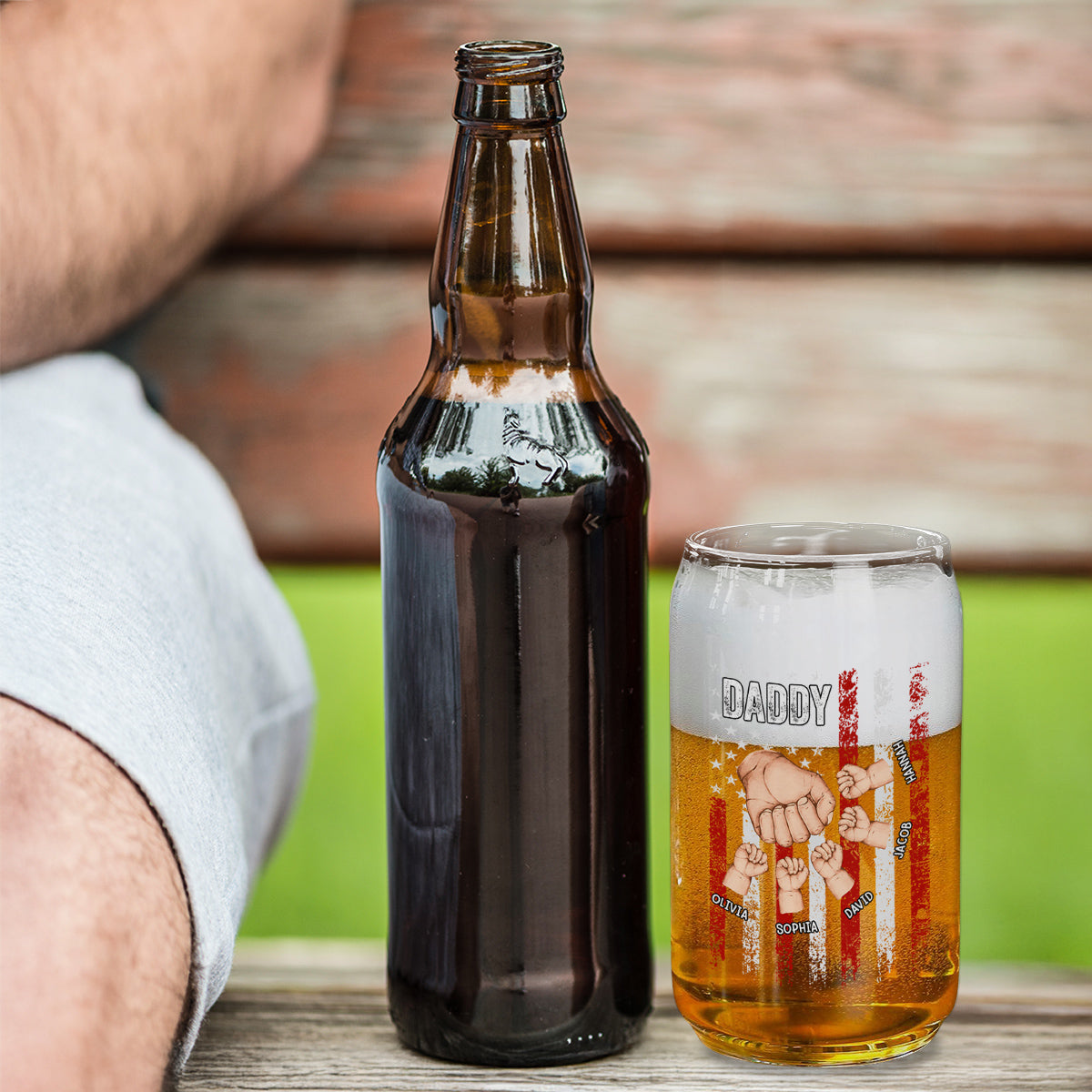 Best Dad Ever Version 2 - Personalized Custom Beer Can Glass