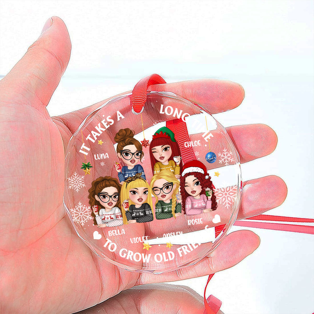 It Takes A Long Time To Grow An Old Friend Christmas - Personalized Custom Glass Ornament