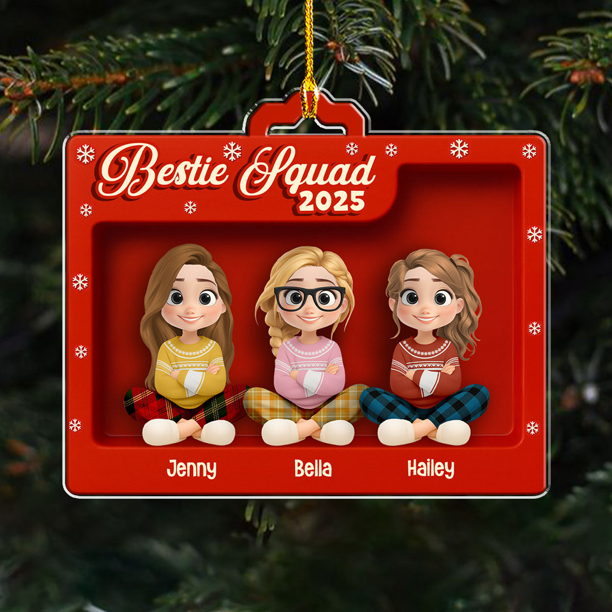 Bestie Squad 2025 - Personalized Custom Acrylic Ornament