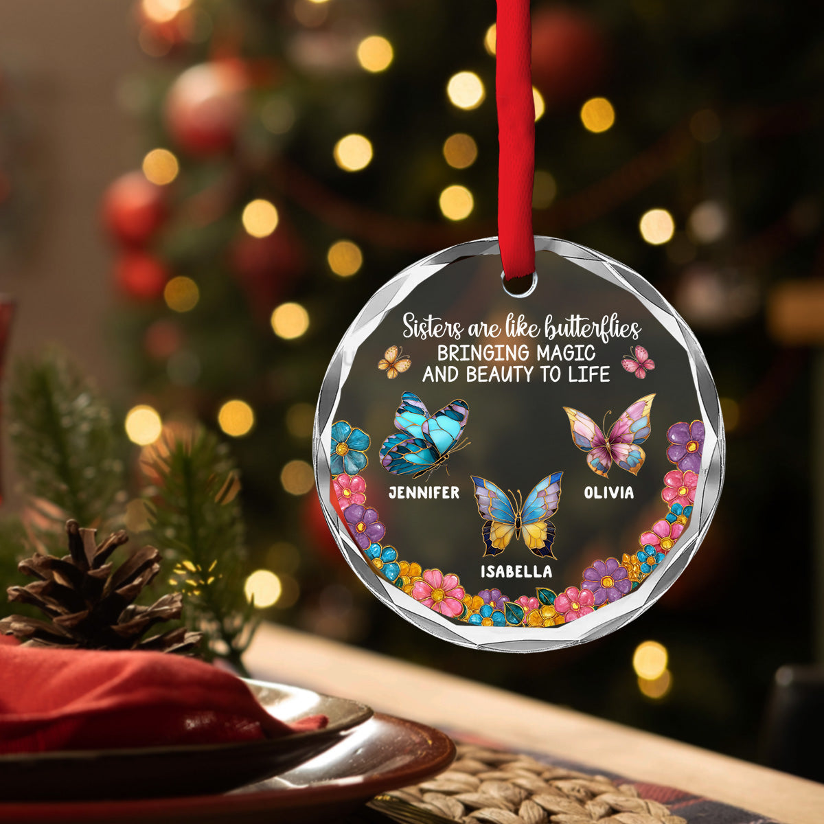 Beauty And Magic - Personalized Custom Glass Ornament