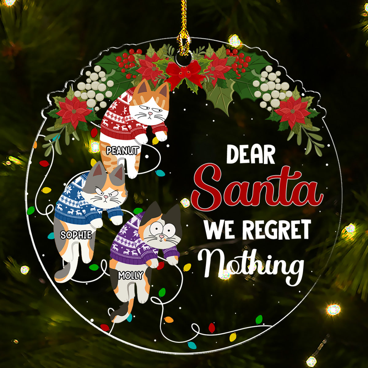 Dear Santa I've Been A Very Good Cat - Personalized Custom Acrylic Ornament