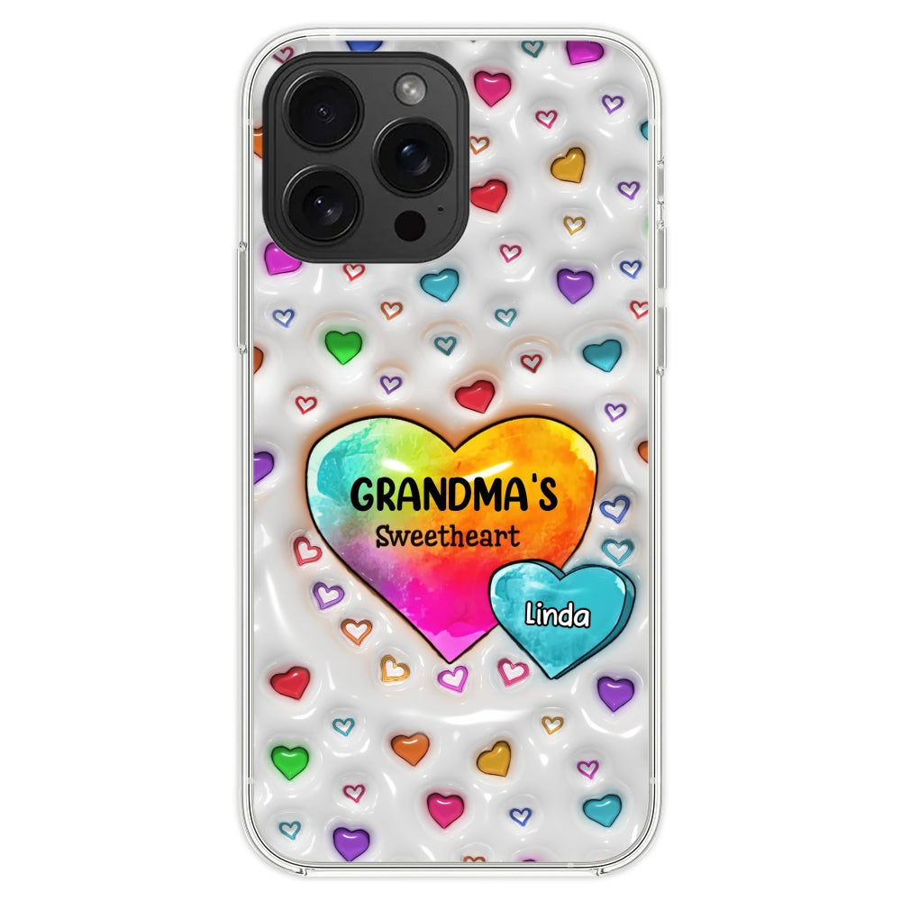 Colorful Sweethearts Grandma -  Personalized Custom 3D Inflated Effect Phone Case