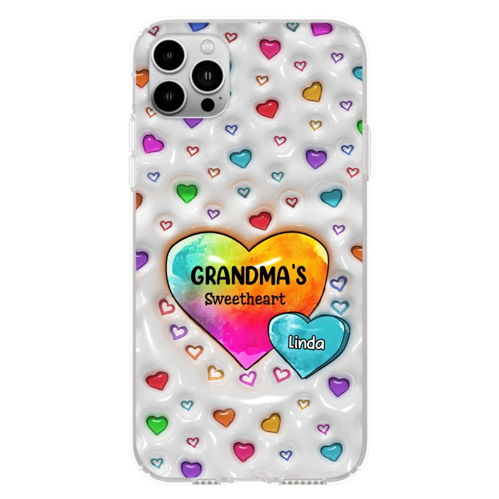Colorful Sweethearts Grandma -  Personalized Custom 3D Inflated Effect Phone Case