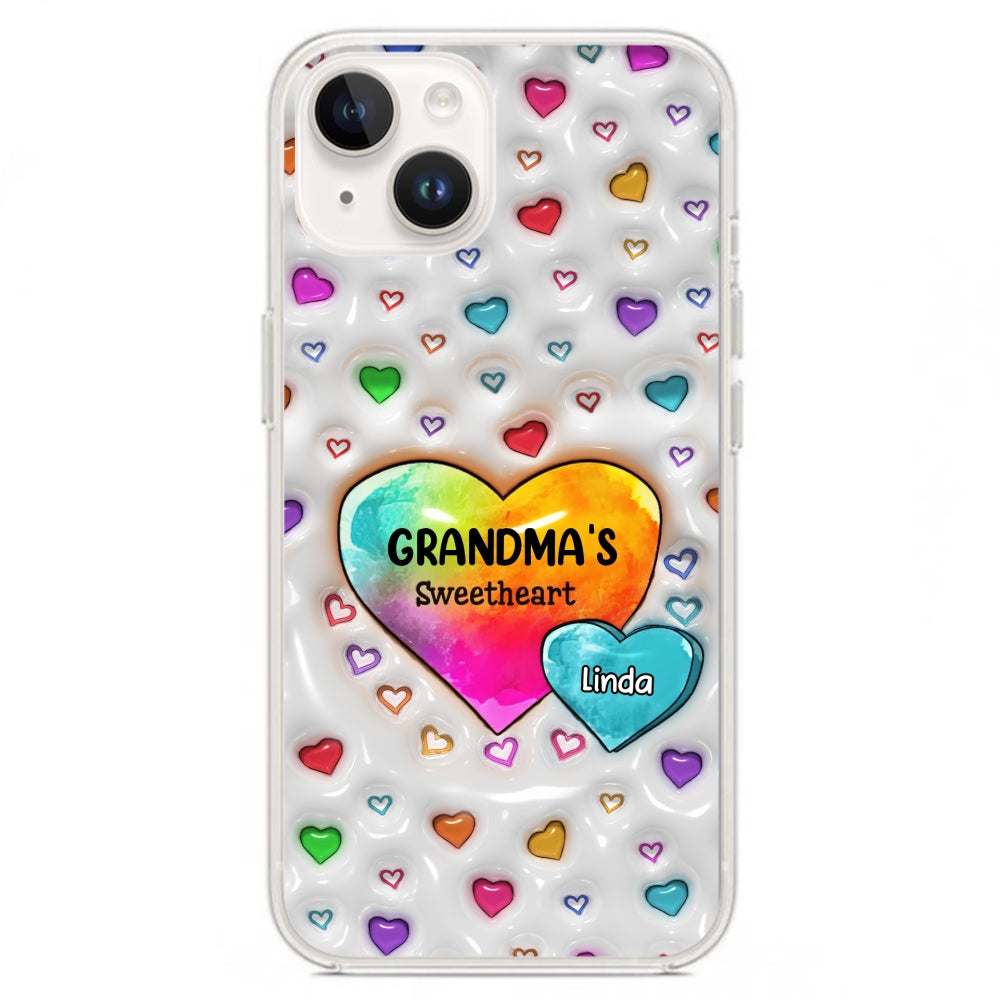 Colorful Sweethearts Grandma -  Personalized Custom 3D Inflated Effect Phone Case