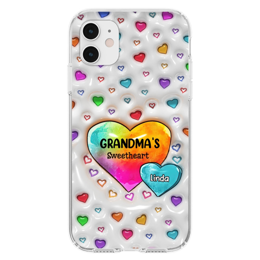 Colorful Sweethearts Grandma -  Personalized Custom 3D Inflated Effect Phone Case