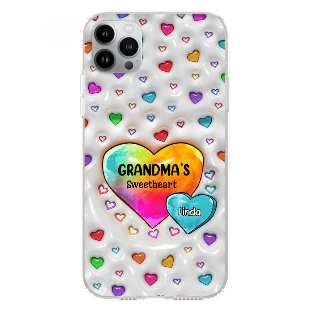 Colorful Sweethearts Grandma -  Personalized Custom 3D Inflated Effect Phone Case
