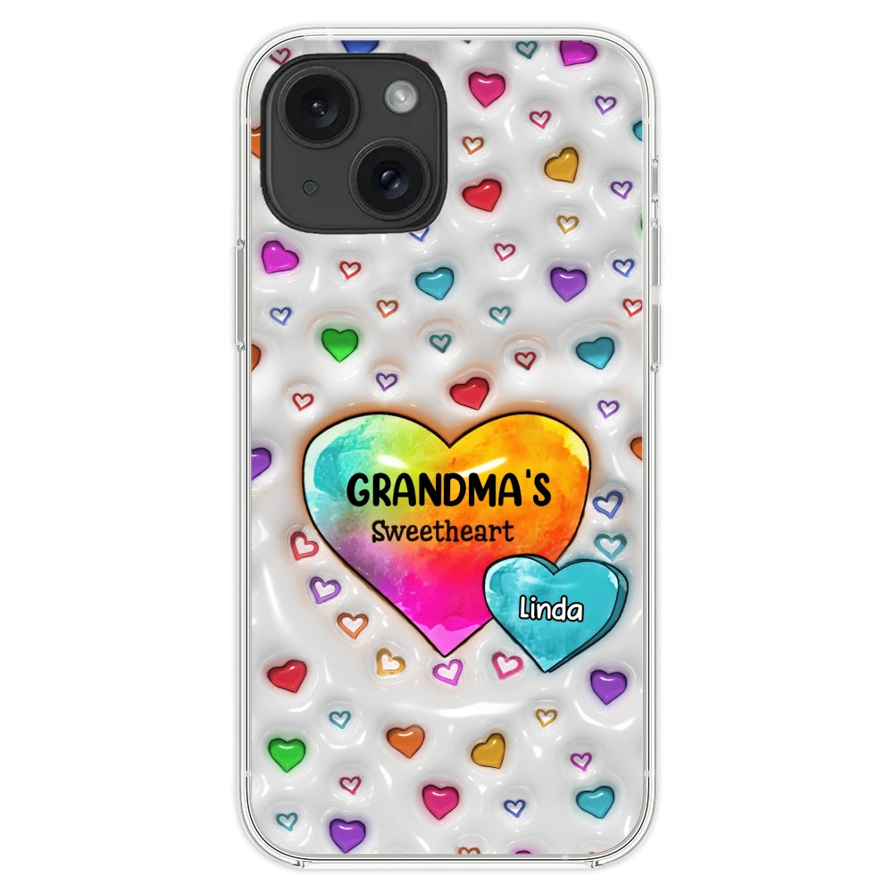Colorful Sweethearts Grandma -  Personalized Custom 3D Inflated Effect Phone Case