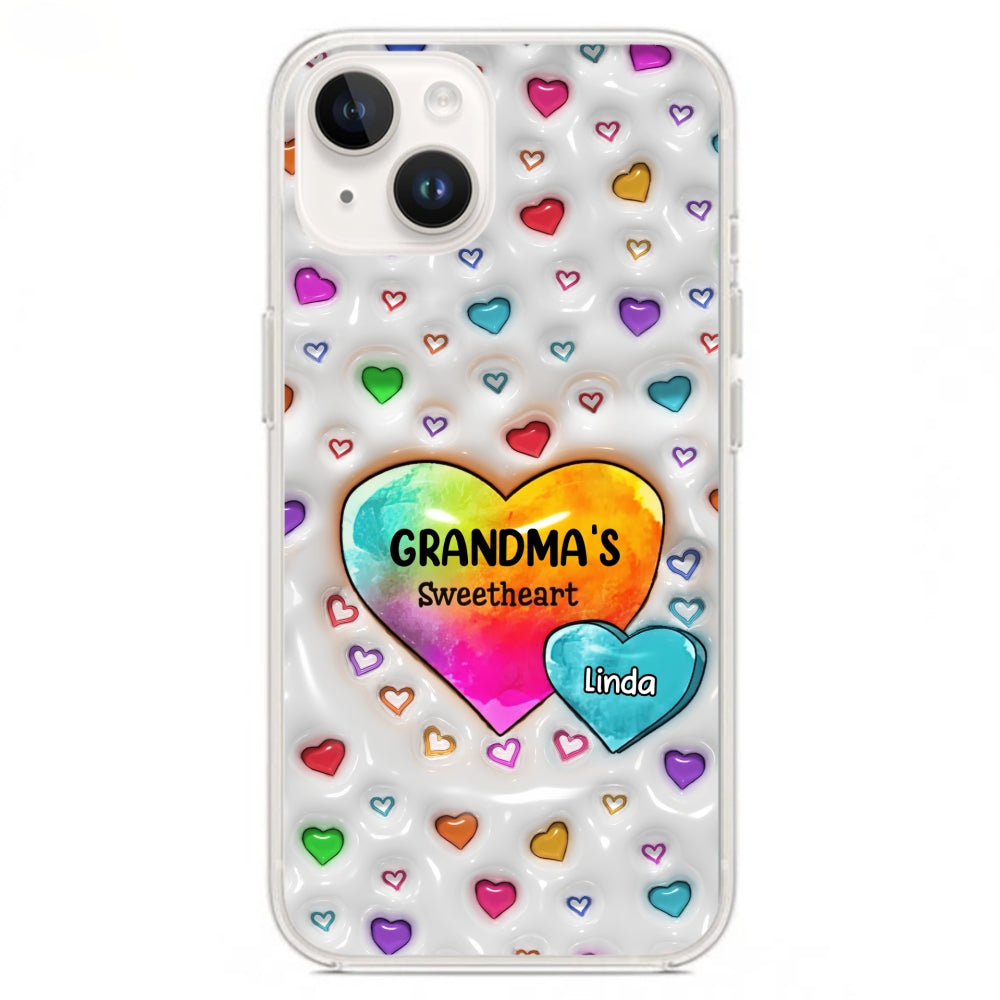 Colorful Sweethearts Grandma -  Personalized Custom 3D Inflated Effect Phone Case