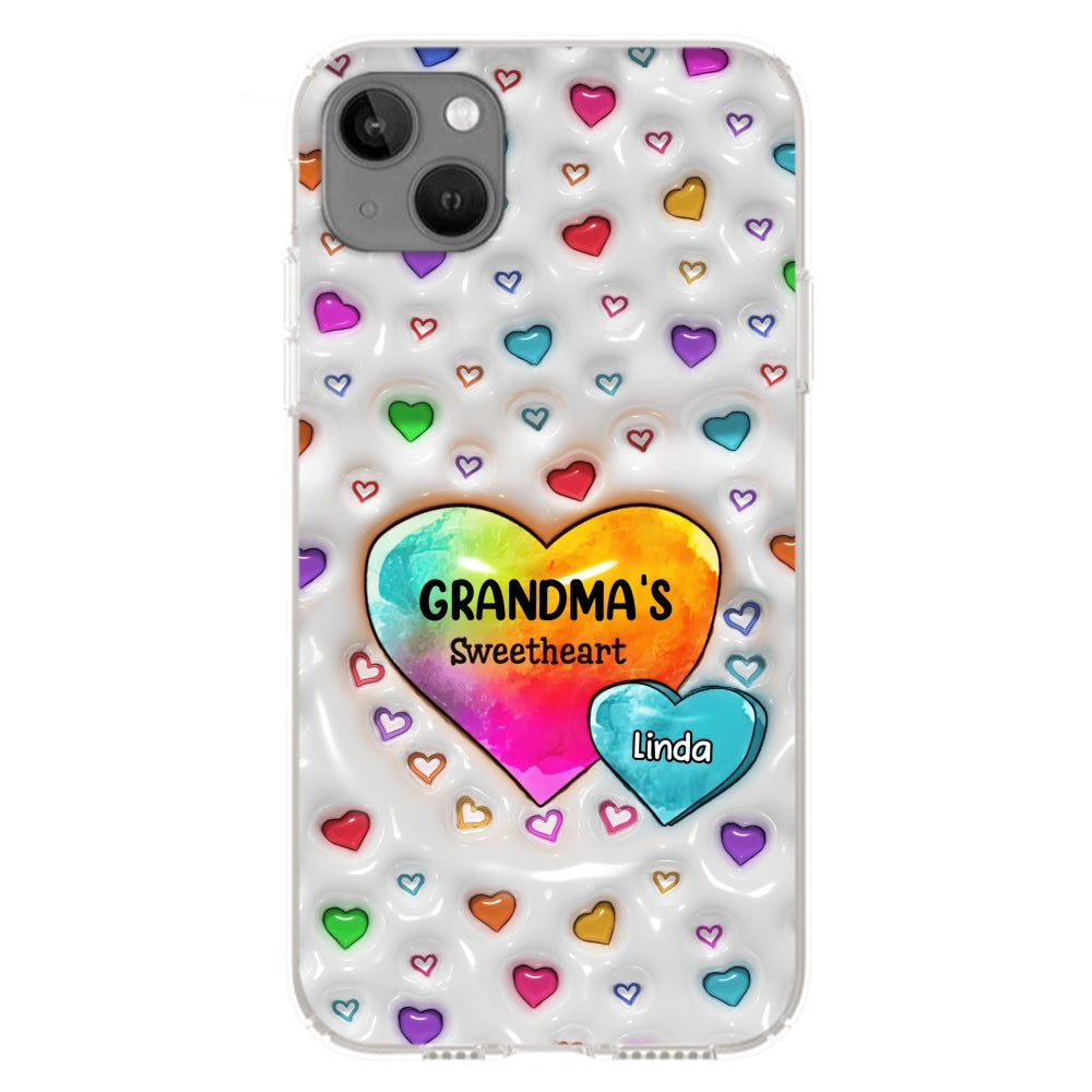 Colorful Sweethearts Grandma -  Personalized Custom 3D Inflated Effect Phone Case