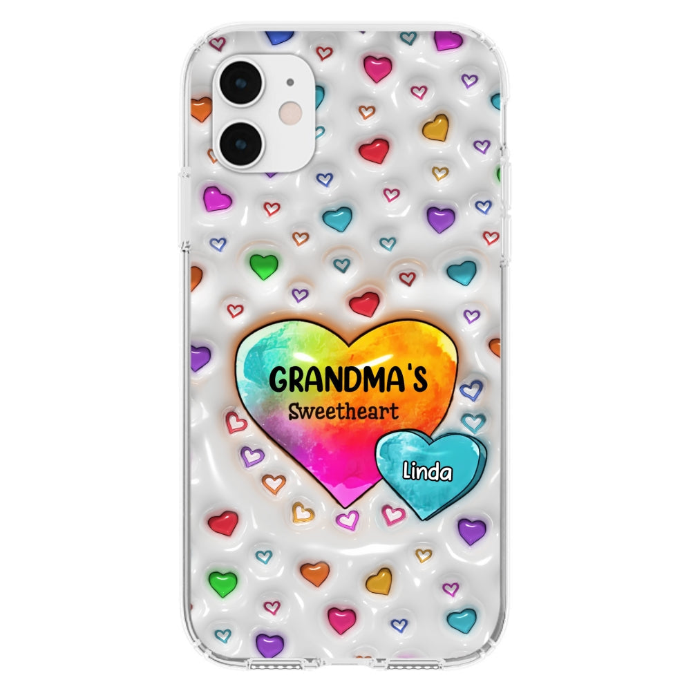 Colorful Sweethearts Grandma -  Personalized Custom 3D Inflated Effect Phone Case